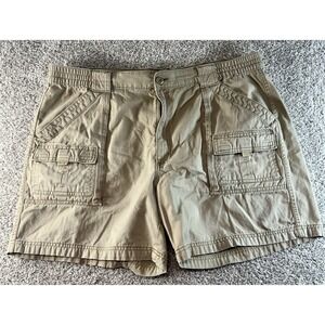 St John's Bay Cargo Utility Shorts Men's 44 Beige Tan Khaki 100% Cotton